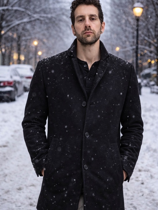 H&M Other - H&M Black Coat Men’s Size 38R Minimal Button Front Jacket